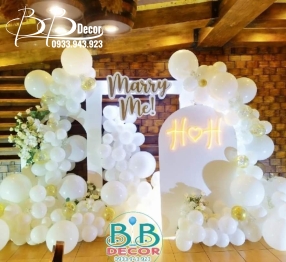 Cổng Cưới Bóng Tone Trắng